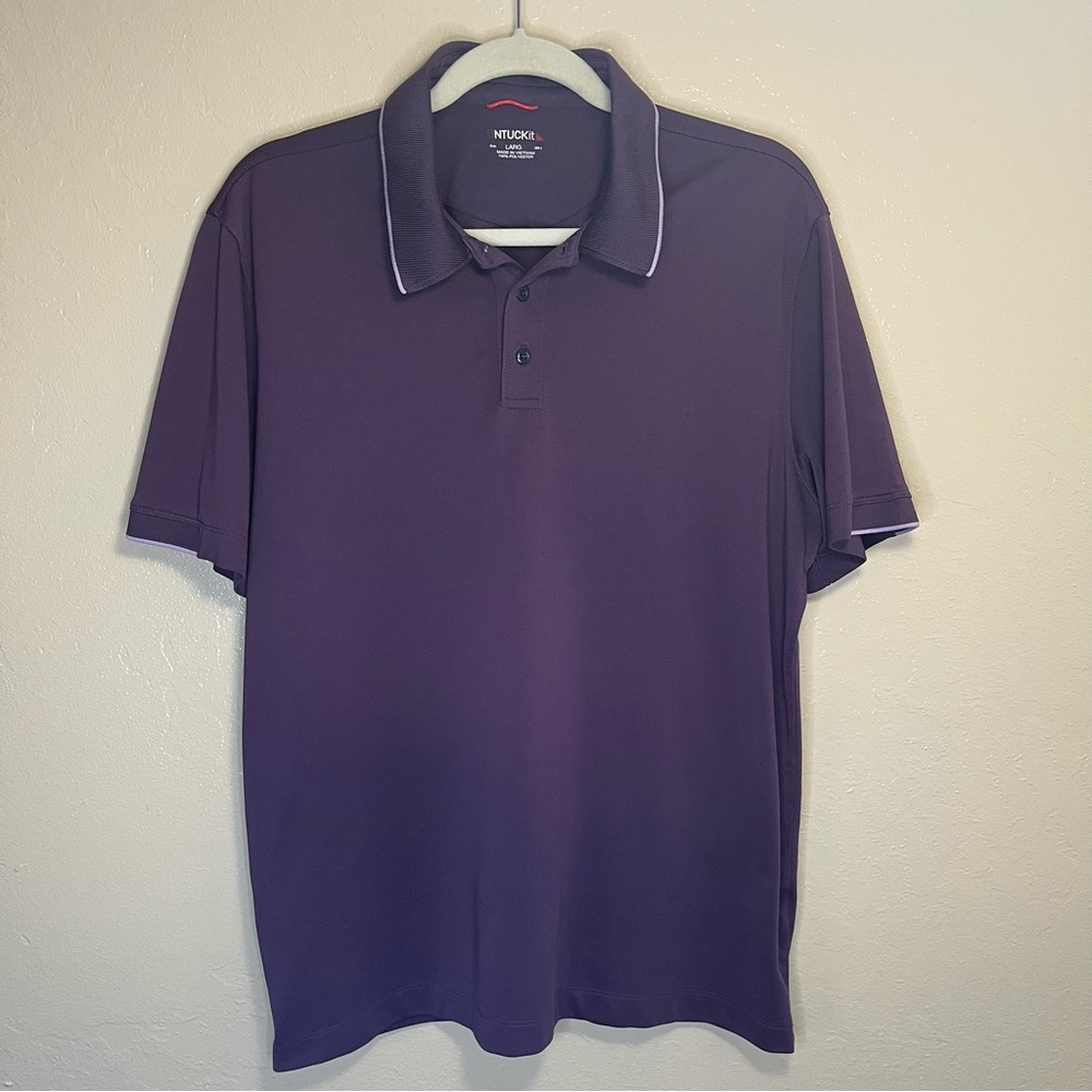UNTUCKit Polo Shirt Mens Size Large purple Golf Casual Short Sleeve Adult